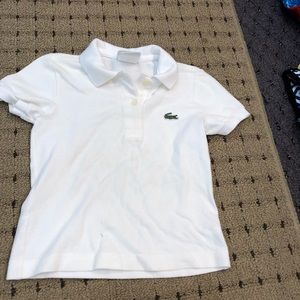Girls white Lacoste polo